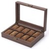 Readaeer 10 Slot PU Leather Watch Box Organizer