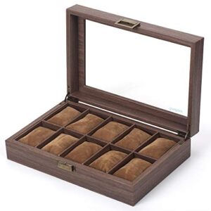 Readaeer 10 Slot PU Leather Watch Box Organizer