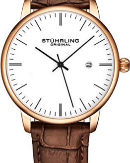 Mens Watch Calfskin Leather Strap Stuhrling Original