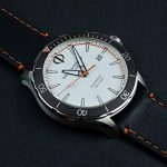 16mm Black Orange Leather Watch Band Strap