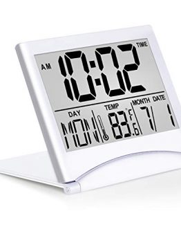 Digital Travel Alarm Clock Foldable Calendar Temperature Timer