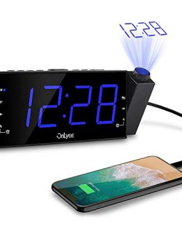 OnLyee Projection Alarm Clock with AM FM Radio