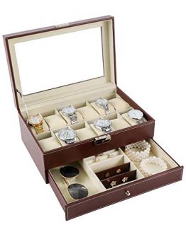 Slots Jewelry Display Case Organizer Watch Box