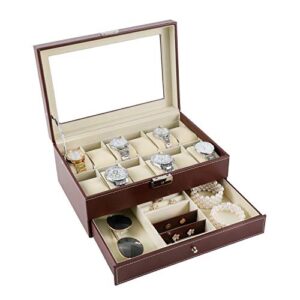 Slots Jewelry Display Case Organizer Watch Box