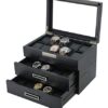 Ebony Wood Watch Box Display Case
