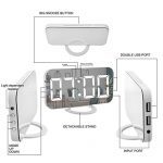 Digital Alarm Clock,6" Large LED Display with Dual USB Charger Ports
