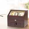 JQUEEN Automatic Wood Watch Winder Display Box