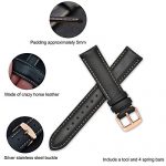 WOCCI 16mm Watch Band - Vintage Leather Watch Strap Black