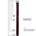 20mm Black Red Military G10 Watch Band Replacement Watch Strap