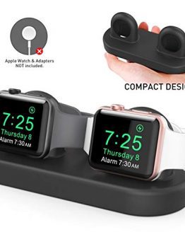 Dual iWatch Charging Stand Dock Silicone with Apple Watch Series