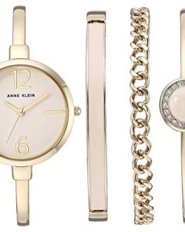 Gold-Tone Bangle Watch and Swarovski Crystal Accented Bracelet Set