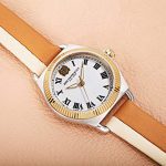 Beige Italian Leather Dial Strap Watch Bruno Magli