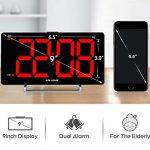 9" Digital Alarm Clock with Large LED Display