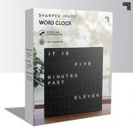 Sharper Image Light Up Electronic Word Clock, Black Finish