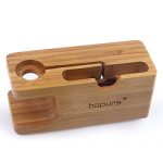 Hapurs Apple Watch Stand, iWatch Bamboo Wood Charging