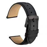 WOCCI 22mm Watch Bands, Black Vintage Leather