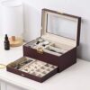 Jewelry Organizer Box for Women with Glass Top