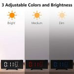 LESHP 3-Color Projection Alarm Clock, Temperature and Humidity Display