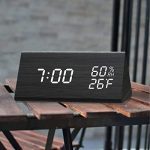 Digital Alarm Clock with Wooden Electronic LED