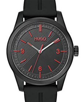 Black Hugo Boss Silicone Strap Watch