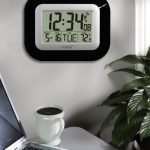 Atomic Digital Wall Clock with Indoor Temperature
