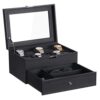 BEWISHOME Watch Box Organizer with Valet Drawer