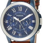 Grant Quartz Leather Chronograph Watch Fossil Men's