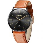 OLEVS Watch Men Leather Watches for Men
