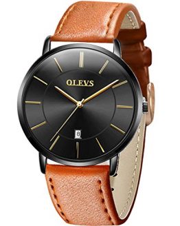 OLEVS Watch Men Leather Watches for Men