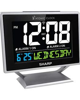 Sharp Atomic Desktop Clock with Color Display - Atomic Accuracy