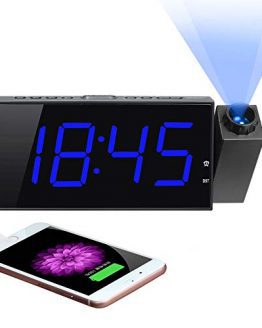 Projection Digital Alarm Clock 180°Projector