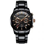 Waterproof Chronograph Wrist Watch Black Strap Sport