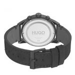 Black Men's Hugo Boss Watch with Leather Calfskin Strap