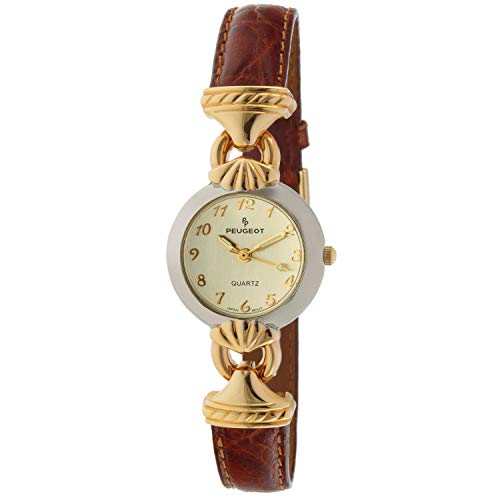 Watch with Arabic Numerals and Gold Hinge Peugeot Women