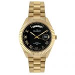14K All Gold Plated Big Face Luxury Watch