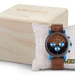 LAiMER Wooden Watch with Luminous Hands, 24h Display