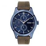 Brown  HUGO by Hugo Boss Quartz Watch with Leather Strap