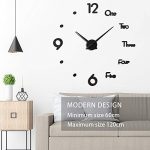 3D Frameless DIY Wall Clock Large Modern 3D