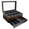 Executive Wooden Watch Box Storage Organizer