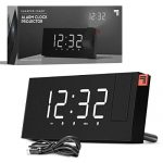 Projection Alarm Clock Dual Alarms with FM Radio Function