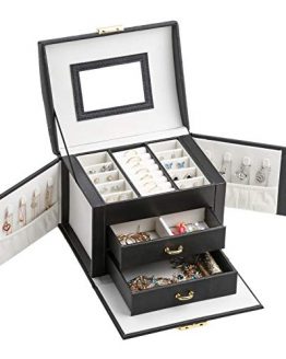 Jewelry Box Leather Lockable Butterfly Watch Storage Case