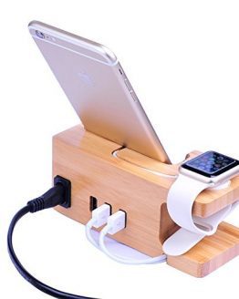 Bamboo Wood USB Charging Desk Station