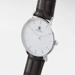 Ethan Eliot Brown Croc Minimalist Men's Watch White Face