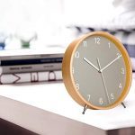 8-Inch Wooden Table Clock - Silent Non-Ticking Battery Operated Desk Clock for Bedroom and Living Room Decor