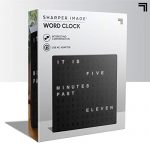 Sharper Image Light Up Electronic Word Clock, Black Finish