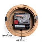 Driini Wooden Desk, Table Analog Clock Made of Genuine Pine