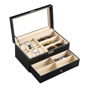 Leather Watch Box Jewelry Case Lockable