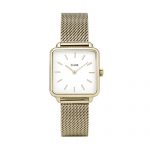 CLUSE LA TÉTRAGONE Gold Mesh White Women's Watch