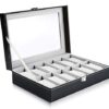 Ohuhu Watch Box, 12 Slot Watch Case PU Leather
