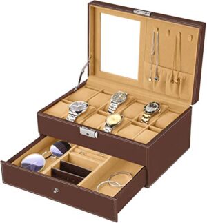 bestwishes Watch Box 12 Slots Watch Organizer Jewelry